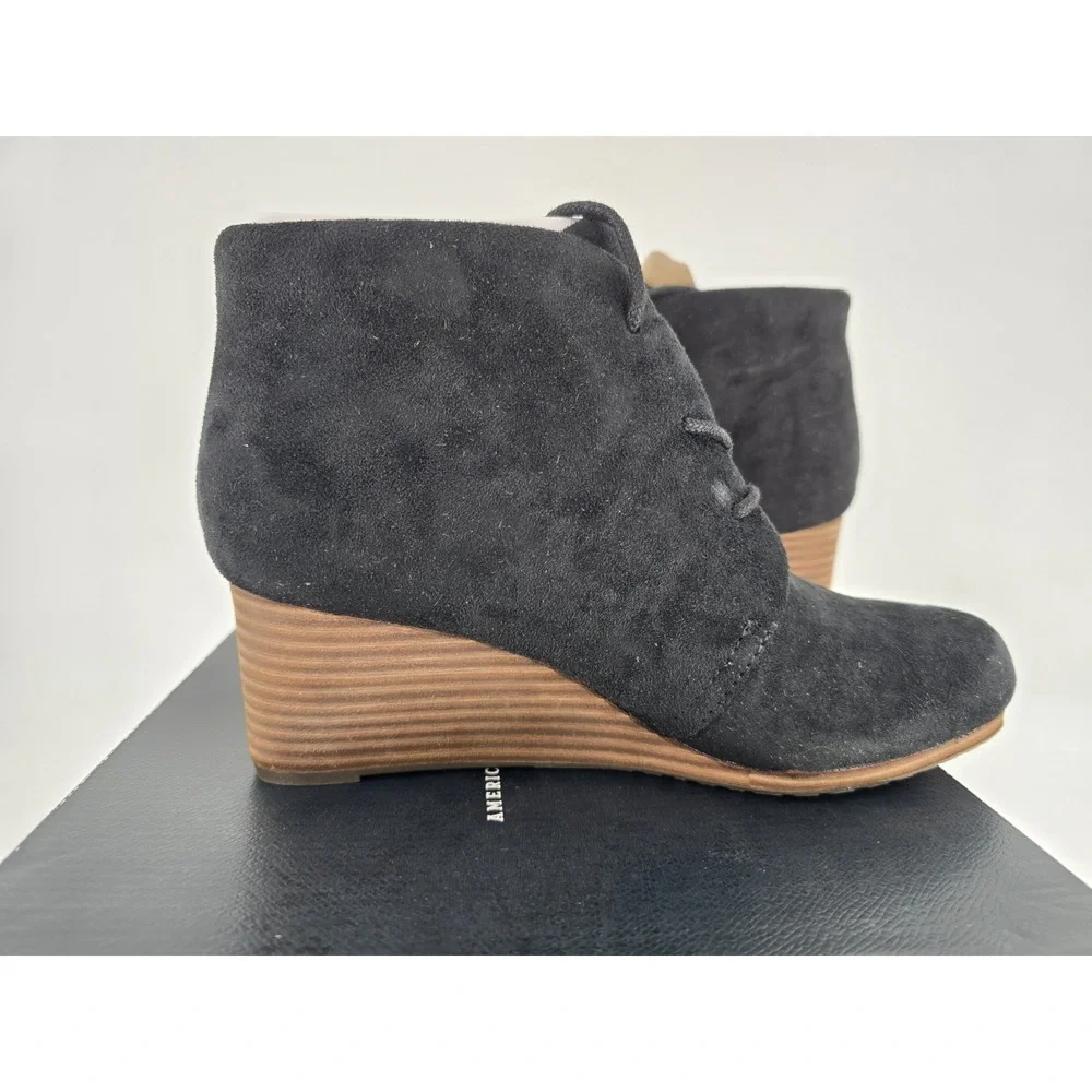 Dr Scholls Shoes Womens 6 M Dakota Wedge Heels‎ Ankle Booties Black Velvet